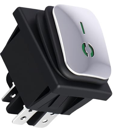 YHAILI Interruptores basculantes pequeños impermeables IP65, 220 V, 16 A, color negro, rectangular, accesorios para proyectos y reemplazos