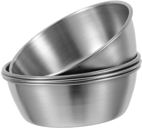 Warmhm 4pièces Lot de Bols à Collation Acier Inoxydable Ramequins Tasses à Sauce Rondes Petits Bols à Apéritif pour Vin De Riz Et Condiments