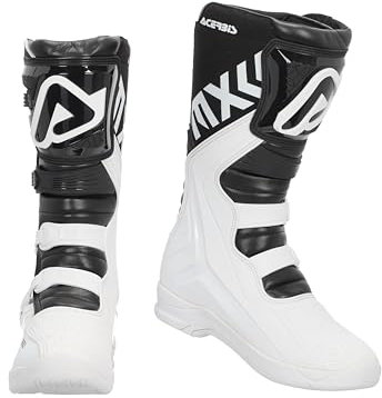 Acerbis Stivali X-Team Nuovo Modello Motocross Supermoto Enduro tutte le dimensioni 39-47 Stivali Scarpe, bianco nero, 40 EU