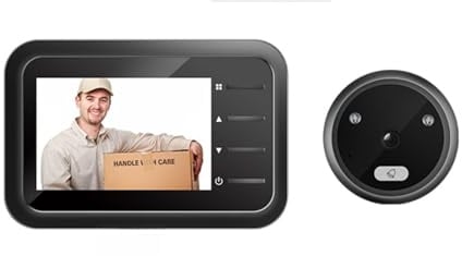 Nimomo Spioncino elettronico porta SN-35A 3,5 pollici grandangolo 120 gradi occhio elettronico gatto cato/certificazione CE (nero) senza batteria (B)