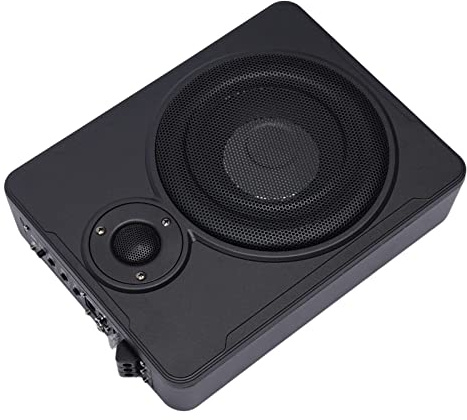 Auto Subwoofer Aktiv Set 300W Ultradünner Bassbox Bass Lautsprescher Car 3.9kg Audio Aktivwoofer Aktivbass Aktivsubwoofer Gehäuse Membran Schwarz Eingangsnennleistung Autoradio Active subwoofer