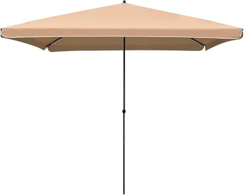 Großer rechteckiger Outdoor-Sonnenschirm mit Aufzug, Terrasse und Pool, Sonnenschirm für Garten, Terrasse, Hof, Strand (Boden nicht im Lieferumfang enthalten)