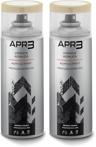 APR3 - S4001015 Vernis peinture Acrylique Multi-Usage, Couleur Ivoire Clair RAL 1015, Aérosol En Fer-Blanc Recyclable de 400 ml (Lot de 2)