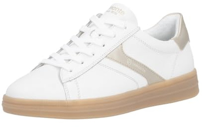 Remonte Damen Leder Sneaker Retro weiches Textilfutter D2C07, Größe:39 EU, Farbe:Weiß