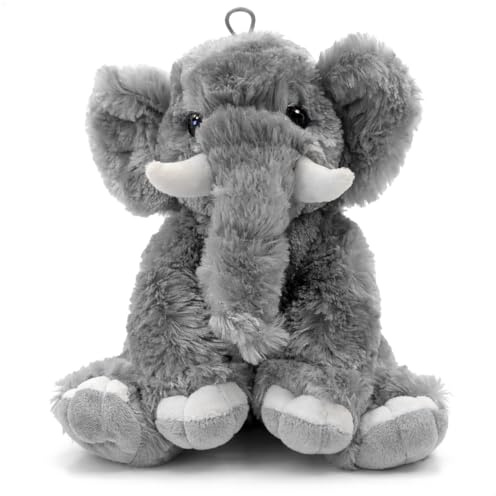 com-four® Kuscheltier Elefant 26 cm – weiches Plüschtier aus 100% Polyester – Flauschiges Stofftier – süßes Kuscheltier zum Verschenken und Dekorieren