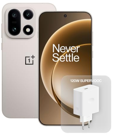 OnePlus 15 AI 5 G Smartphone 16 GB + 512 GB, Batteria 7300 mAh, Tripla Fotocamera 50 MP, Snapdragon 8 Elite Gen5, Video 4 K 120 FPS Dolby Vision, con Caricatore rapido 120 W Supervooc, Sand Storm