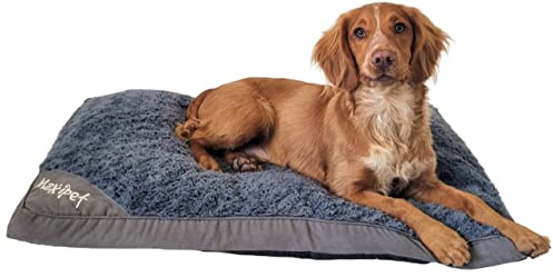 HH Home Hut Large Dog Bed - Washable, Large Calming Bedding & Furniture for Dogs Mattress Cushion Cats Pet Beds Warm 80 x 60cm Medium (Grey)
