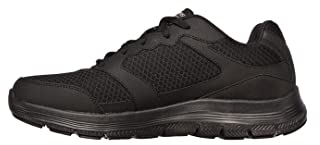 Skechers Herren Flex Advantage 4.0 Sneaker, Black Leather Mesh Pu Black Trim, 45 EU