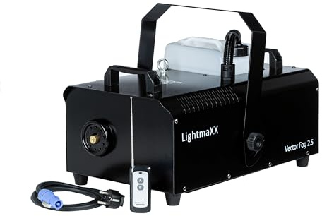 LightmaXX Vector Fog 2.5, Leistungsstarke Nebelmaschine, 10m Ausstoßweite, 6 Liter Fluid-Behälter