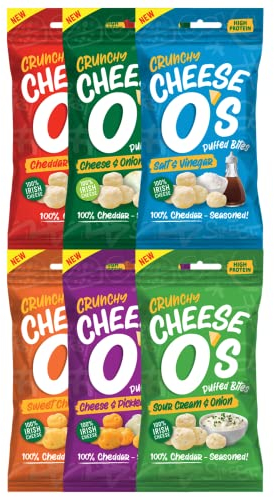 CheeseO's Crunchy Baked Cheddar Bites - Variety Multipack 25g (Pack of 10) - Keto Snacks - 10g Protein - Low Carb - Vegetarian - Gluten Free