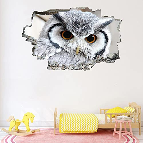 Eule Wandtattoo 3D Durchbruch Tier Wandsticker Wanddekoration selbstklebend Modern Abnehmbare Wandaufkleber Deko Schlafzimmer Wohnzimmer Kinderzimmer Kunst Wohnkultur Wandbilder