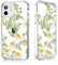 Losvick iPhone 12/12 Pro Case - Daisy Floral Transparent Hybrid Back Hard PC + Shockproof TPU Bumper - 6.1 Inch