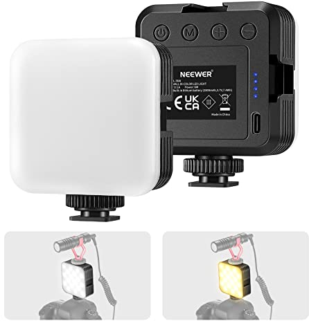 NEEWER Lumière vidéo LED,Portable Bi-Color 3200K~5600K Lumières tamisées pour caméras à Gradation, CRI 97+,8 Scene Modes,2000mAh Batterie Rechargeable pour Gaming/Youtube/Vlog/Photographie- NL-36AI