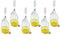 WYSKONT Bouteille bonbonne à col étroit avec bouchon à vis, panier de protection, sas et bouchon pour la fabrication du vin, la fermentation, le stockage des boissons, verre transparent, 6 x 5 L