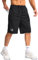 G Gradual Herren-Basketball-Shorts mit Reißverschlusstaschen, leicht, schnell trocknend, 27,9 cm Lange Shorts für Herren, athletisches Fitnessstudio, Schwarz, 4X-Groß