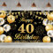 40. Geburtstag Banner Schwarz Gold, Männer & Frauen - 40 Jahre Party Deko