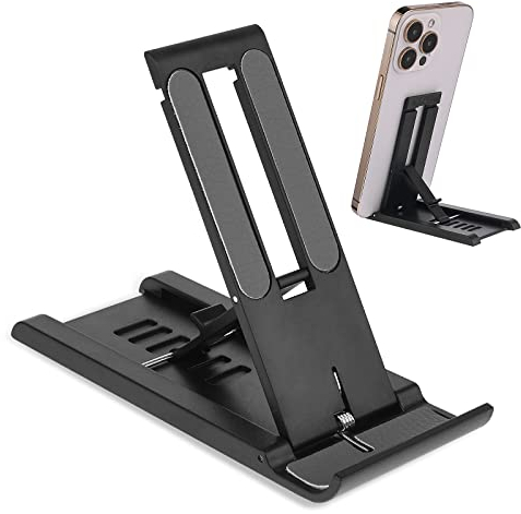 Cobee Handy Ständer, Einstellbar Handyhalter Universal Faltbar Handyhalterung Handy Halter für Tisch für Alle Handys mit Einer Größe von 4 bis 13 Zoll