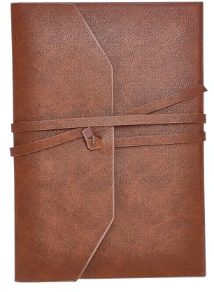 DONBOLSO Notizbuch Leder, 100% Vollkorn-Büffelleder, Handgeschnitten, Rustikales Aussehen, Inspirierendes Geschenk, Einzigartig, Reisetagebuch für Männer, LeatherJournalCover_1Unit_Brown
