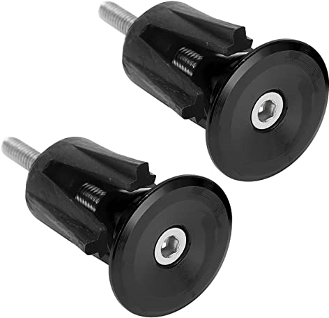 Tissting 1 Paar Fahrrad Lenkerstopfen Aluminiumlegierung Expansion Verstellbare Fahrrad Lenker Endkappen Lenkerendkappen für Mehr als 17mm MTB BMX Rennrad Lenker(Schwarz)