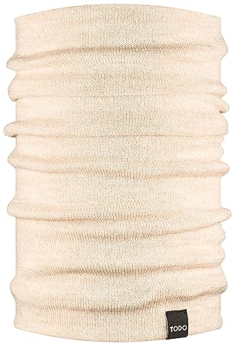 TODO Warme 100% Merino Schlauchschal Herren und Damen. Wolle, Atmungsaktiv Merino Halstuch Herren Merinowolle (100% Merino Schal, Natur)