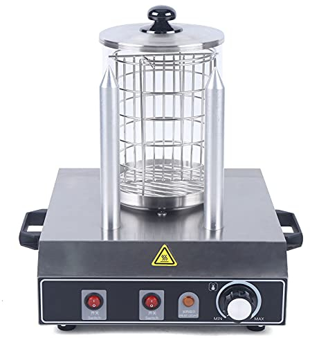 MIKIYUEER Hot Dog Máquina profesional con 2 pinchos calefactores restaurante para salchichas bollos aparatos eléctricos