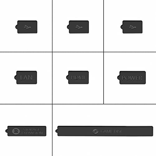 GAMSURFING Tappo antipolvere in silicone per porta console Xbox Series X/S, USB HDMI, tappo antipolvere in silicone, antipolvere, kit accessori per Xbox Series [nero]