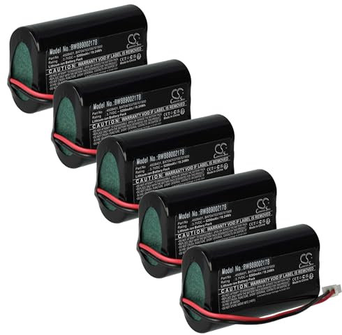 vhbw 5X Akku kompatibel mit Zafferano Poldina, Olivia Pro, Olivia, Olivia Mini Tischlampe, Nachttischlampe (5200 mAh, 3,7 V, Li-Ion)