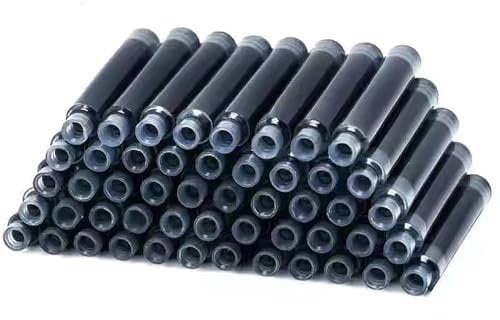 WUFGWBD Fountain 50Pcs Black Ink Cartridges, Fountain Pen Ink Refills, Office & Study Supplies