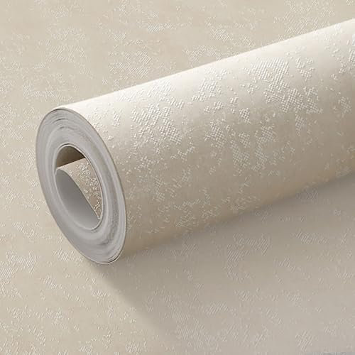 Beswitory Cream Concrete Effect Wallpaper Cream Thick Textured Distressed Concrete Design Industrial Cement Wallpaper Decorative Luxury Wall Paper Roll Living Room Hallway Bedroom Wallpaper