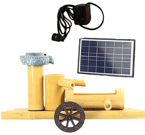 JYHHGDS Fontaine en Bambou, Fontaine Zen Japonaise, Fontaine Solaire pour Jardin extérieur, 70 cm, 30 cm