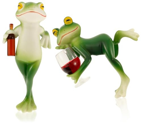 SUPPUIMNT 2 Stück Hängende Frösche Miniteich Deko Set, Gartendeko für Draußen Frosch Garten Deko Schwimmtier Schwimm Frosch Statue wasserdichte Harz Dekor für Balkon Haus Garten Topf