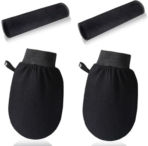 4 Stück African net sponge, Peelinghandschuh, Peelinghandschuh für Bad ，Toilettenblume, Zubehör für Damen, Herren, Kinder, Körperpeeling