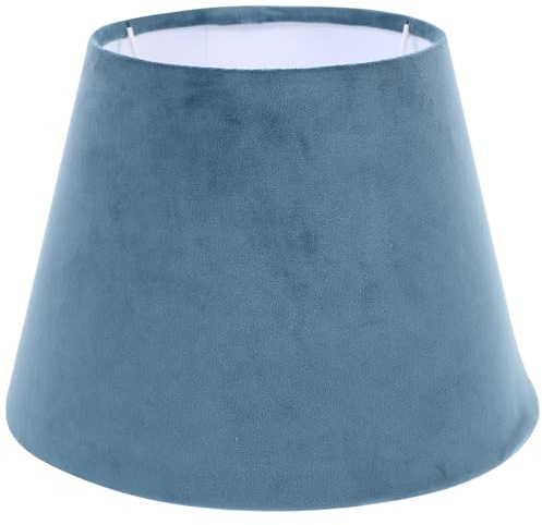 Moderner Blauer Lampenschirm 25cm aus Stoff mit E27 Fassung | Stabile Metallkonstruktion, für Tischlampen und Stehlampen, Heimdekoration, Warmes Lichtambiente