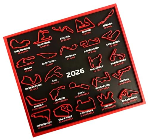 3D Motorsport Termine Kalender mit Aufsteller 2026 Motorsport Veranstaltungskalender für Zuhause oder Geschäft Schreibtisch Dekoration Gleichung Einzelwandkunst