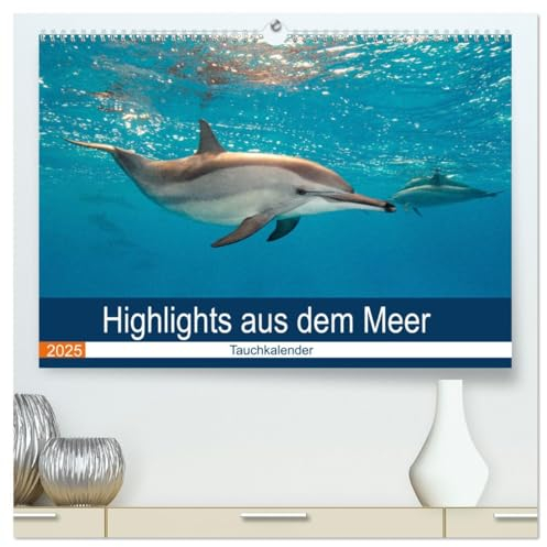 Highlights aus dem Meer - Tauchkalender (hochwertiger Premium Wandkalender 2025 DIN A2 quer), Kunstdruck in Hochglanz