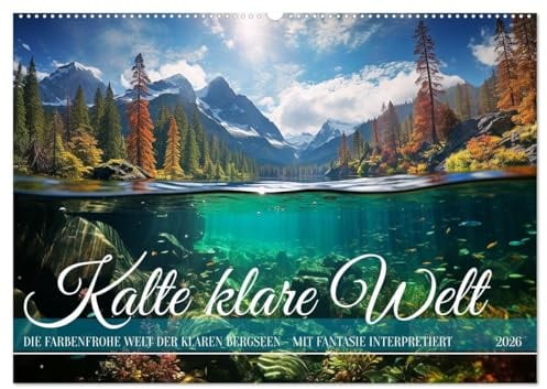 Kalte klare Welt (Wandkalender 2026 DIN A2 quer), CALVENDO Monatskalender: Oben Berge unten Fische - die frische Klarheit der kalten Gewässer (CALVENDO Natur)
