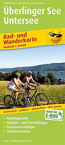 Überlinger See - Untersee: Rad- und Wanderkarte mit Ausflugszielen, Einkehr- & Freizeittipps, Straßennamen und Nebenkarte Friedrichshafen, wetterfest, ... 1:50000 (Rad- und Wanderkarte: RuWK)