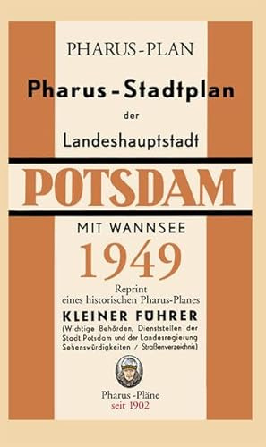 Potsdam 1949: Pharus-Stadtplan der Landeshauptstadt Potsdam. Mit Wannsee.