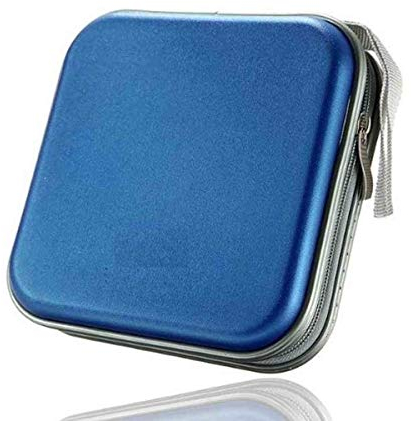 GADGET HOPPA 40 Capacity CD DVD Case Wallet Cover Carry Case Portable Storage Organiser Bag – BLUE