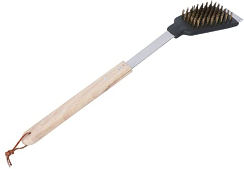 Edco Grill Reinigungsbürste mit Schaber Eiche Edelstahl BBQ 34774 – Beige