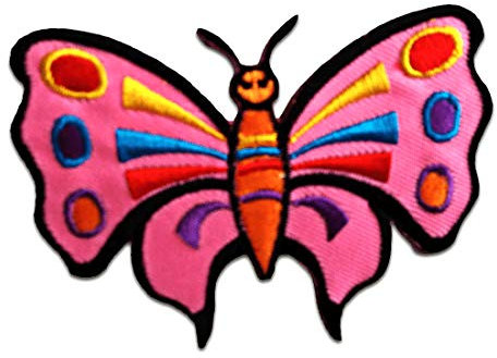 Catch the Patch Schmetterling - (Größe: 8,5 x 6,3 cm) Aufnäher, Bügelbilder, Aufbügler, Applikationen, Patches, Sticker zum Aufbügeln oder Aufnähen – für Kleidung, Taschen, Jacken