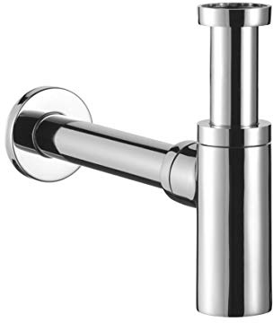 profizeug24 Design Siphon Geruchverschluss zylindrische Form Messing verchromt