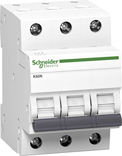 Schneider A9K01340 x Leitungsschutzschalter K60N 3P, 40A, B Charakteristik, 6kA, Schwarz