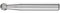 PFERD HM-Frässtift, Kugelform KUD, Zahnung MICRO, Frässtift-ø 6mm, Schaft-ø 6mm, Länge 45mm, 21112576 – für die Feinbearbeitung auf nahezu allen Materialien bis 68 HRC