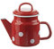 Münder - Enamel teapot - red with White Polka dots - Diameter 12 x Height 17 cm - 1 L