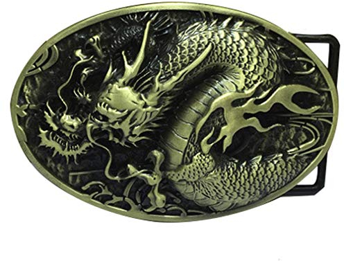 LKMY Boucle De Ceinture Pour Homme, Tête De Dragon Chinois, Boucle De Ceinture 3D, Conceptions De Dragon Authentiques à Thème Mythique Pour Hommes Femmes