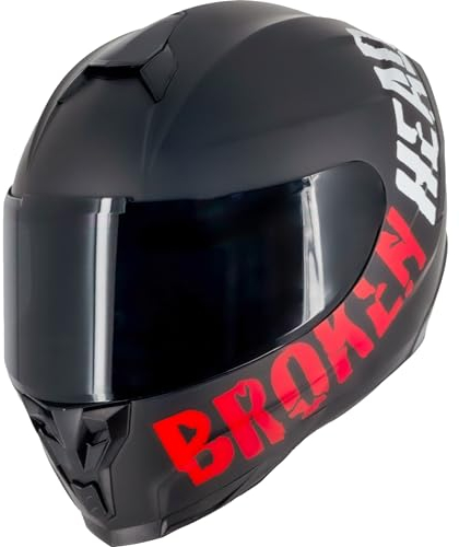 Broken Head BeProud Sport Rot Ltd Motorradhelm - Schlanker Integralhelm Mit Klarem + Schwarzem Visier - Matt-Schwarz - Größe M (57-58 cm)