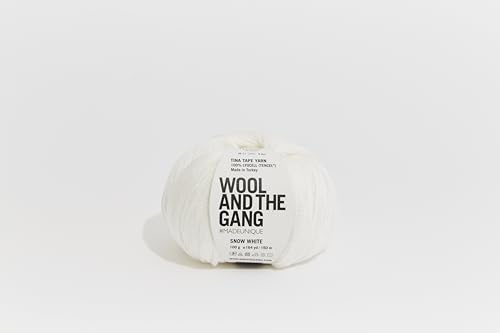 Wool and the Gang, Tina Tape-Garn, Schneeweiß, 100 g, Aran/Kammgarn