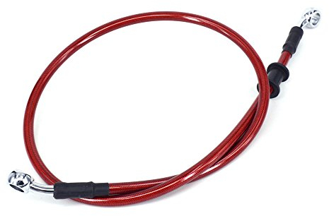 Bremsleitung Motorrad 110cm,Motorrad Hydraulisch Verstärkt Bremse Kupplungsschlauch Linie Rohr Für Dirt Bike Enduro Motocross-Rot
