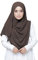 LMVERNA Chiffon-Schal für Damen, einfarbig, modisch, weich, Hijab, langer Schal - Braun - Medium